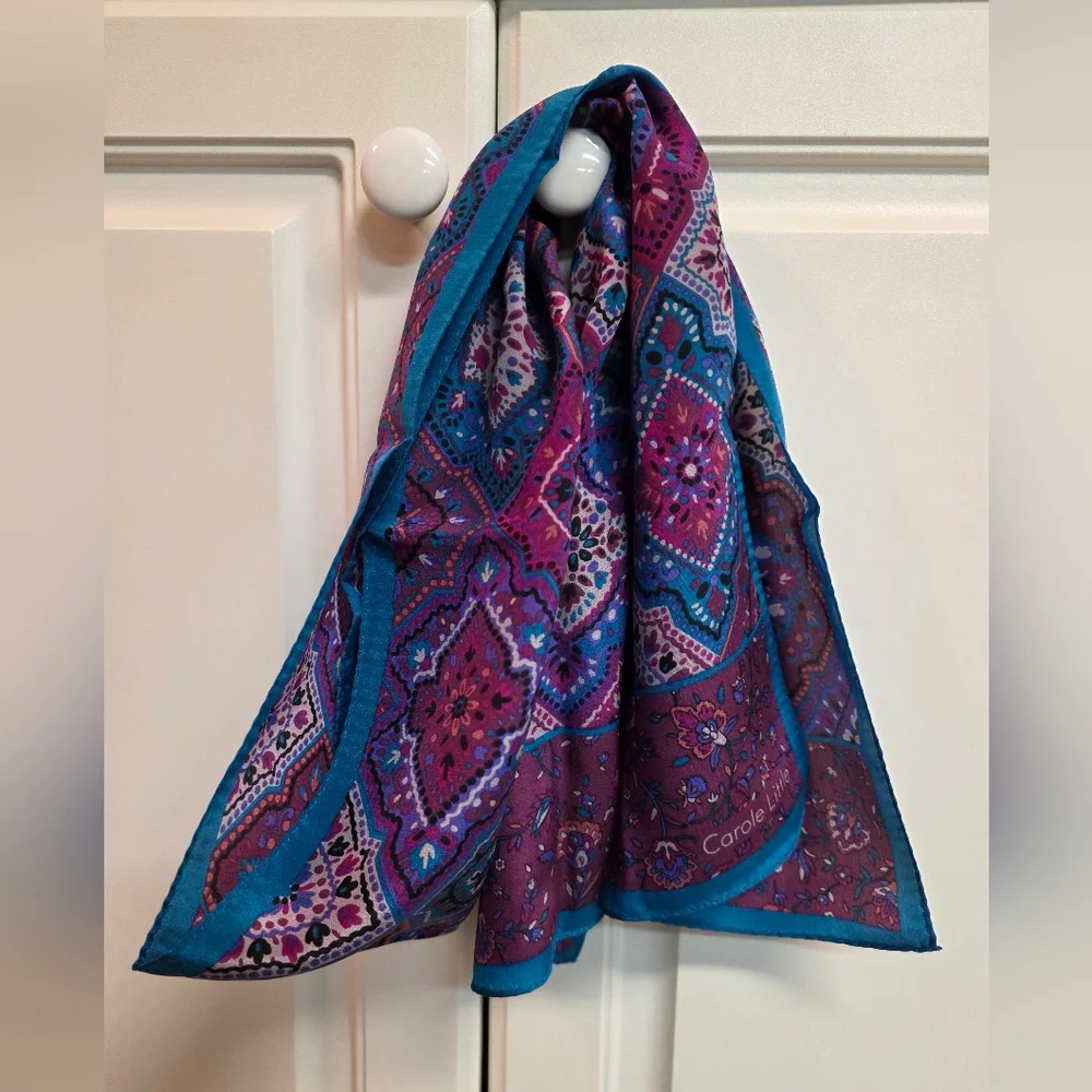 Carole Little Floral Boho Silk Oblong Scarf
